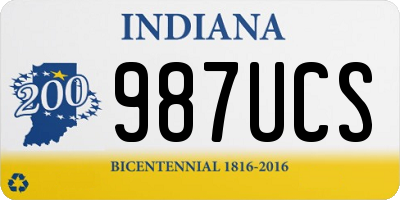 IN license plate 987UCS