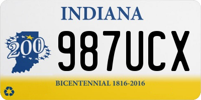 IN license plate 987UCX