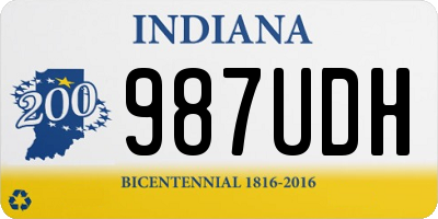 IN license plate 987UDH