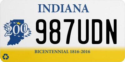 IN license plate 987UDN