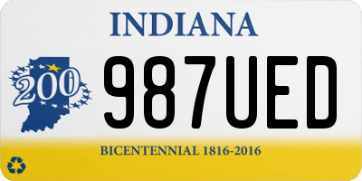 IN license plate 987UED