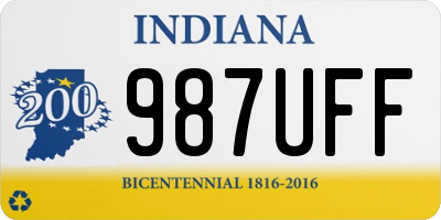 IN license plate 987UFF