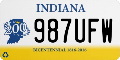 IN license plate 987UFW
