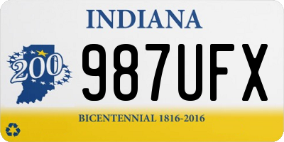 IN license plate 987UFX