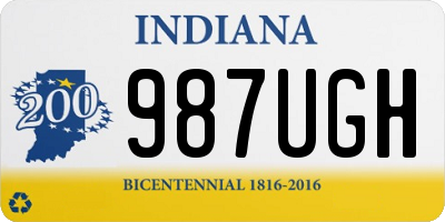 IN license plate 987UGH