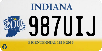 IN license plate 987UIJ