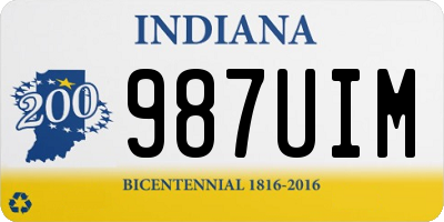 IN license plate 987UIM