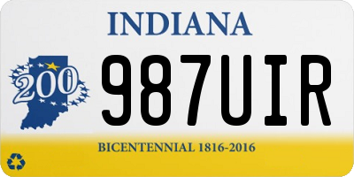 IN license plate 987UIR