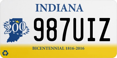 IN license plate 987UIZ