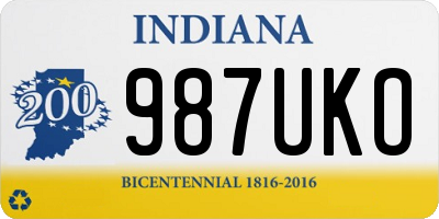 IN license plate 987UKO