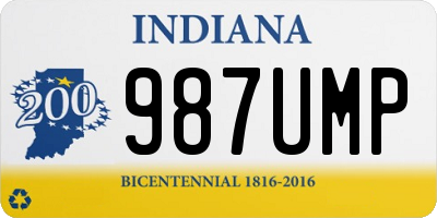 IN license plate 987UMP