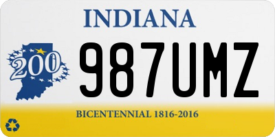 IN license plate 987UMZ