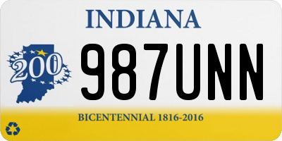 IN license plate 987UNN