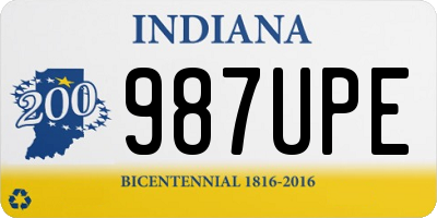 IN license plate 987UPE