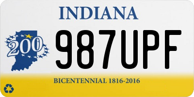 IN license plate 987UPF