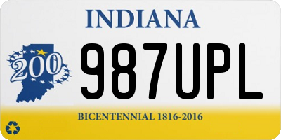 IN license plate 987UPL