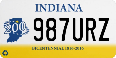 IN license plate 987URZ