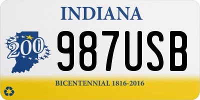 IN license plate 987USB