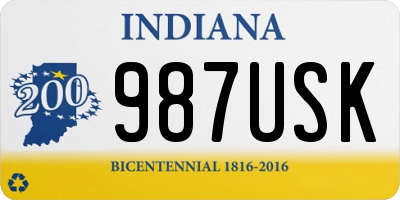 IN license plate 987USK