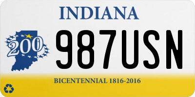 IN license plate 987USN
