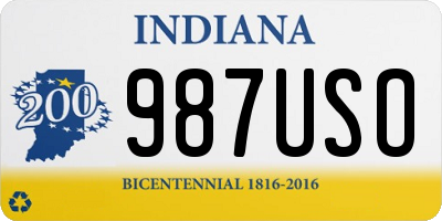 IN license plate 987USO