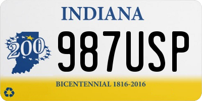 IN license plate 987USP