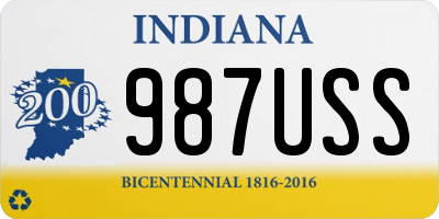 IN license plate 987USS