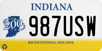 IN license plate 987USW