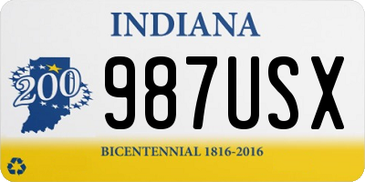 IN license plate 987USX