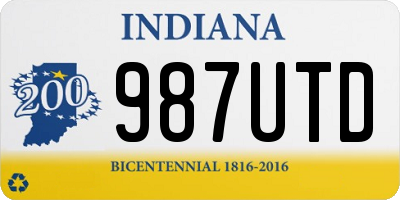 IN license plate 987UTD