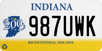 IN license plate 987UWK