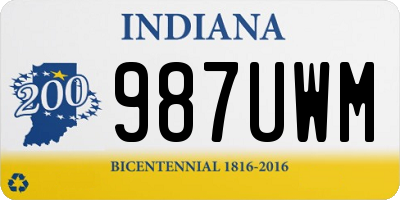 IN license plate 987UWM