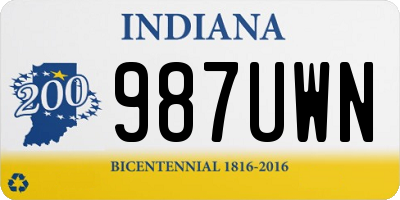 IN license plate 987UWN