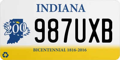 IN license plate 987UXB
