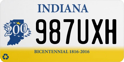 IN license plate 987UXH