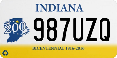 IN license plate 987UZQ