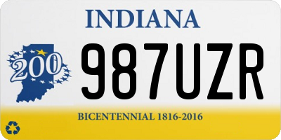 IN license plate 987UZR