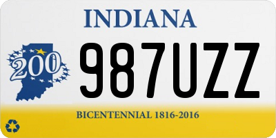 IN license plate 987UZZ