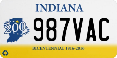 IN license plate 987VAC