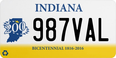 IN license plate 987VAL