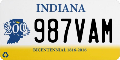 IN license plate 987VAM