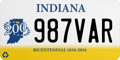 IN license plate 987VAR