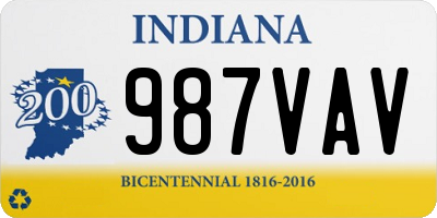 IN license plate 987VAV