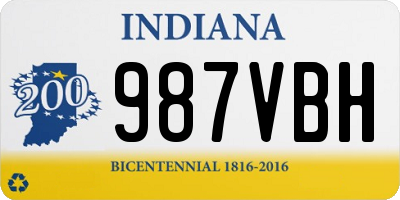 IN license plate 987VBH