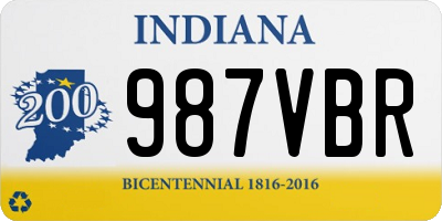 IN license plate 987VBR