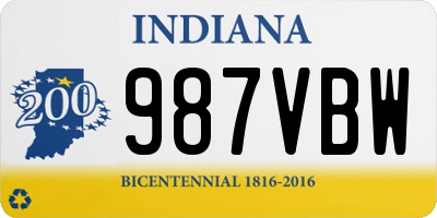 IN license plate 987VBW