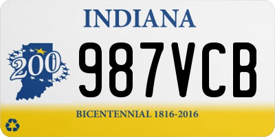 IN license plate 987VCB