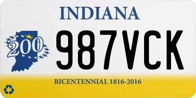 IN license plate 987VCK