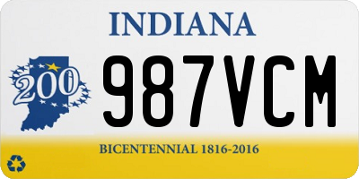 IN license plate 987VCM