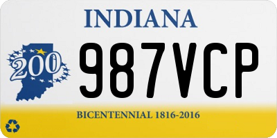 IN license plate 987VCP